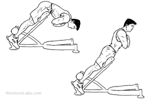 One of many variations of the back extension exercise